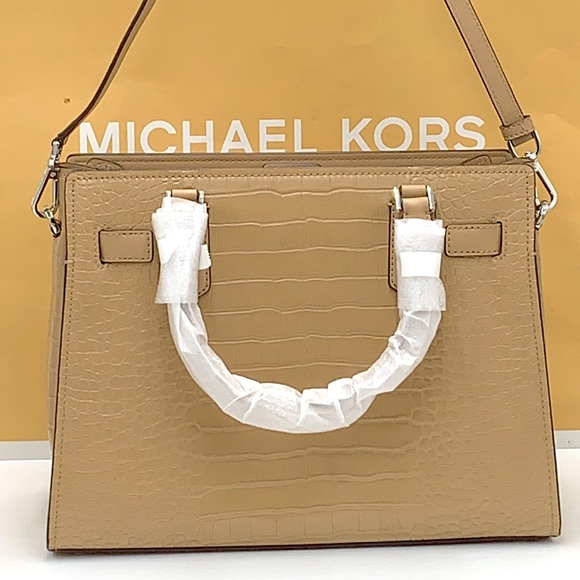 Michael Kors Hamilton Medium
Satchel Crossbody Croc Embossed CAMEL COLOR - Picture 14 of 16